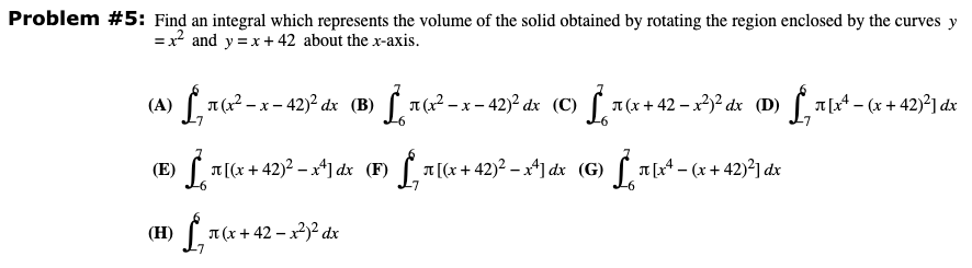 Solved Problem #5: Find an integral which represents the | Chegg.com