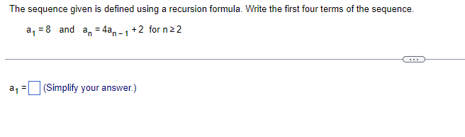 Solved The Sequence Shown Below Is Defined Using A Recursion 6341