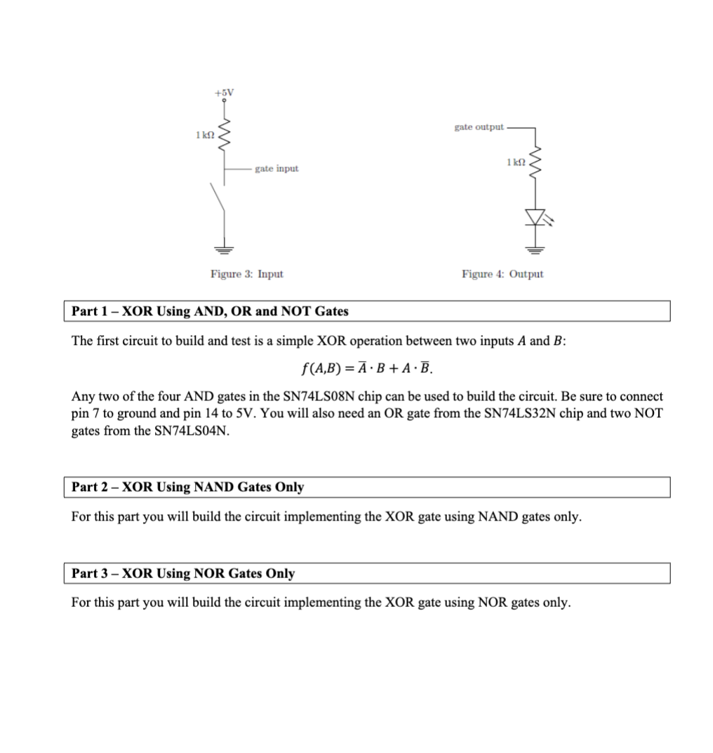 Solved Figure 4: Output Part 1 - XOR Using AND, OR and NOT | Chegg.com
