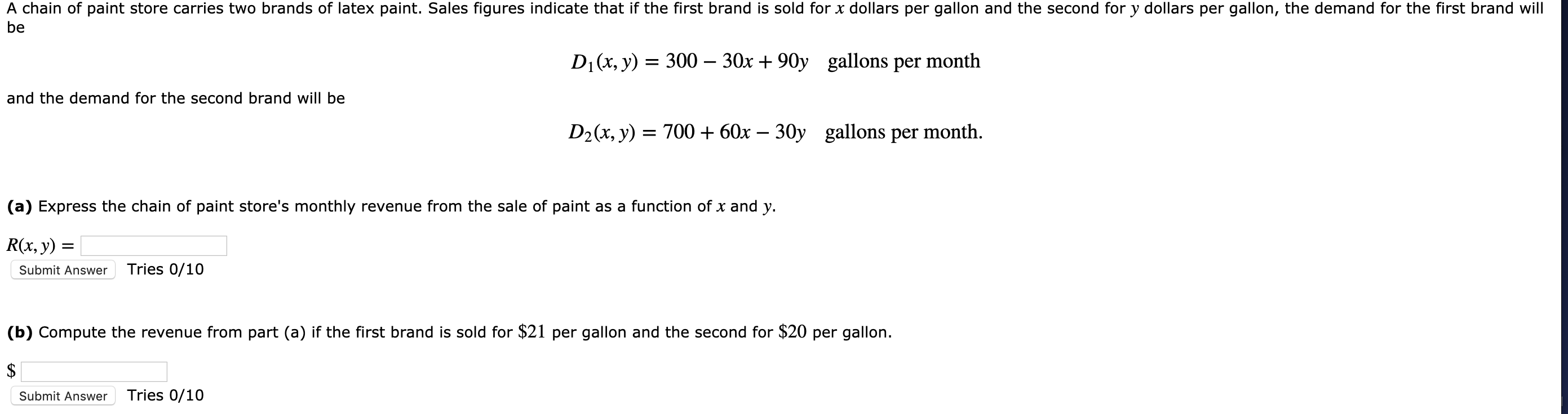 Solved A chain of paint store carries two brands of latex