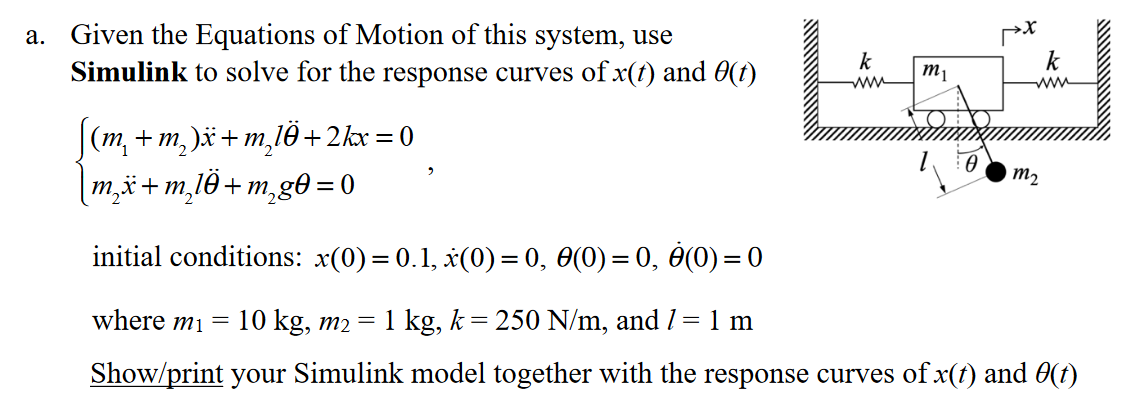 Solved A Given The Equations Of Motion Of This System U Chegg Com