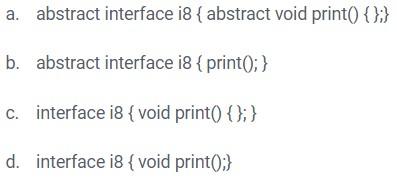 Solved A Java interface contains static constants and | Chegg.com
