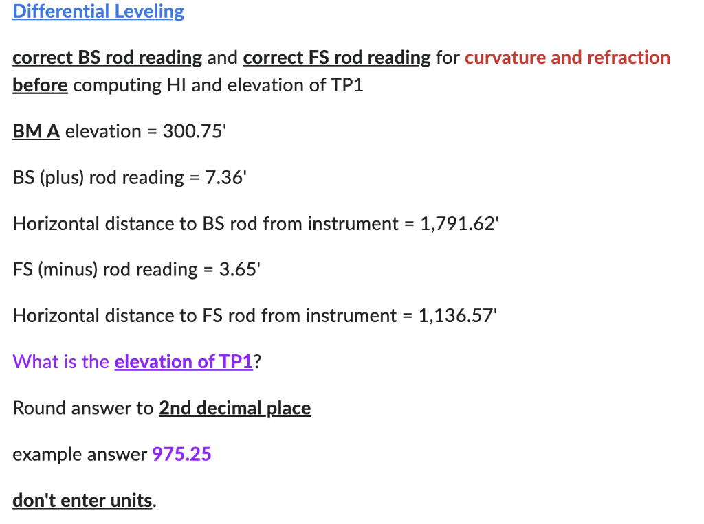 Solved correct BS rod reading and correct FS rod reading for