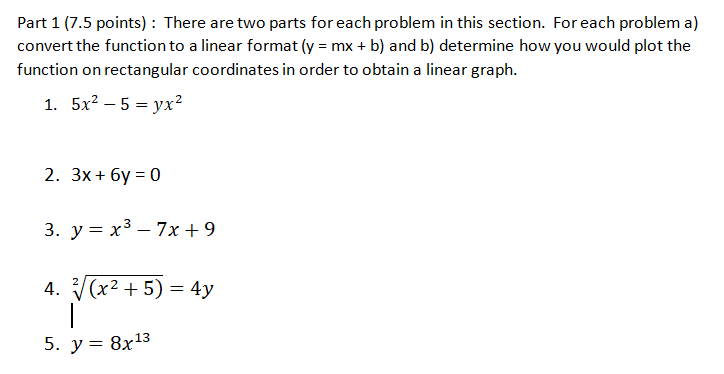 Solved Part 1 (7.5 points) : There are two parts for each | Chegg.com