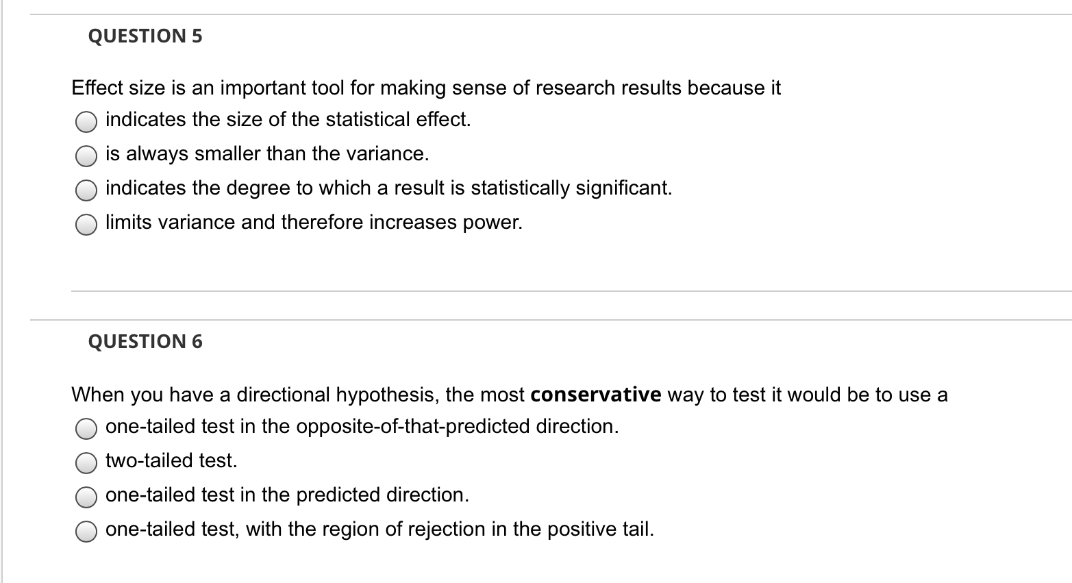 Solved QUESTION 5 Effect size is an important tool for | Chegg.com