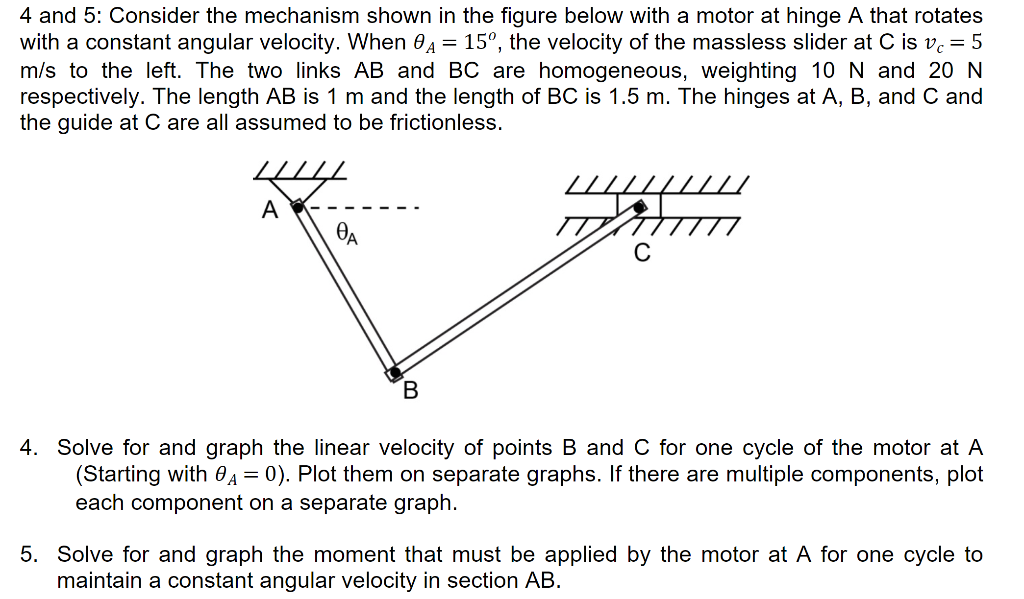4 and 5: Consider the mechanism shown in the figure | Chegg.com