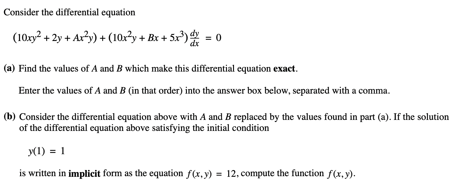 Solved Consider the differential | Chegg.com