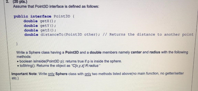 api: opensim::expressionbasedpointtopointforce class... 2. (20 pts.) Assume that Point3D interface is defined | Chegg.com