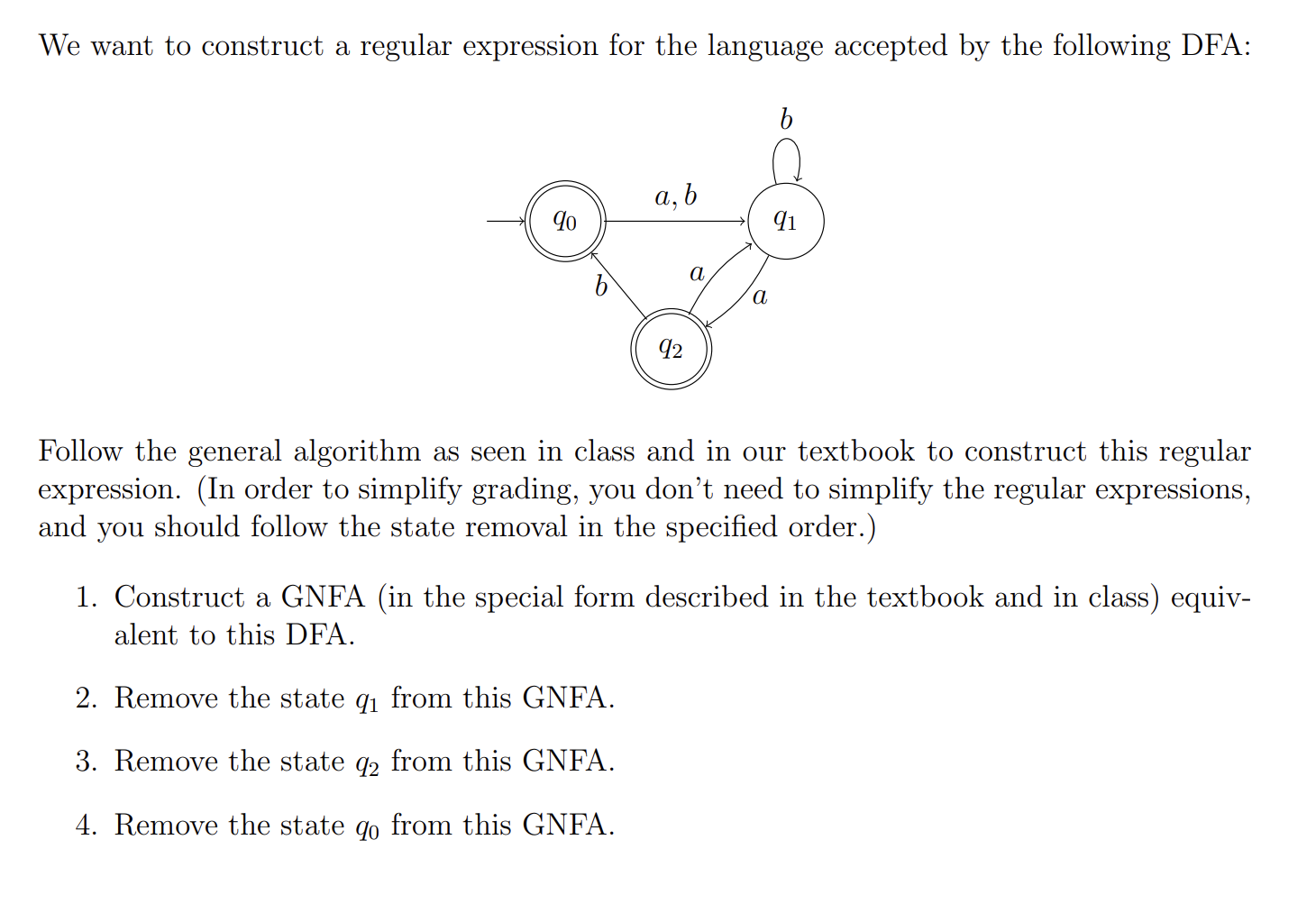 Solved We Want To Construct A Regular Expression For The | Chegg.com