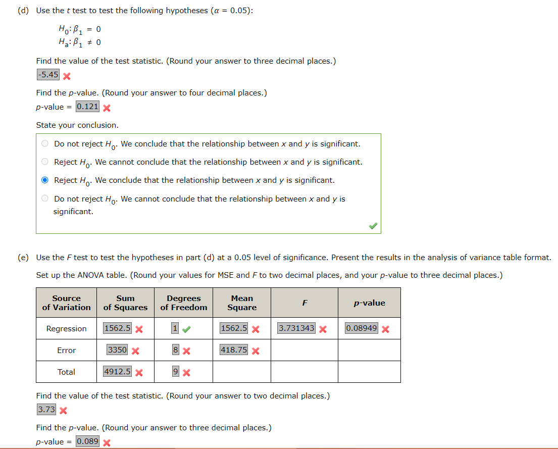 Solved Consider The Data. (a) Compute The Mean Square Error | Chegg.com