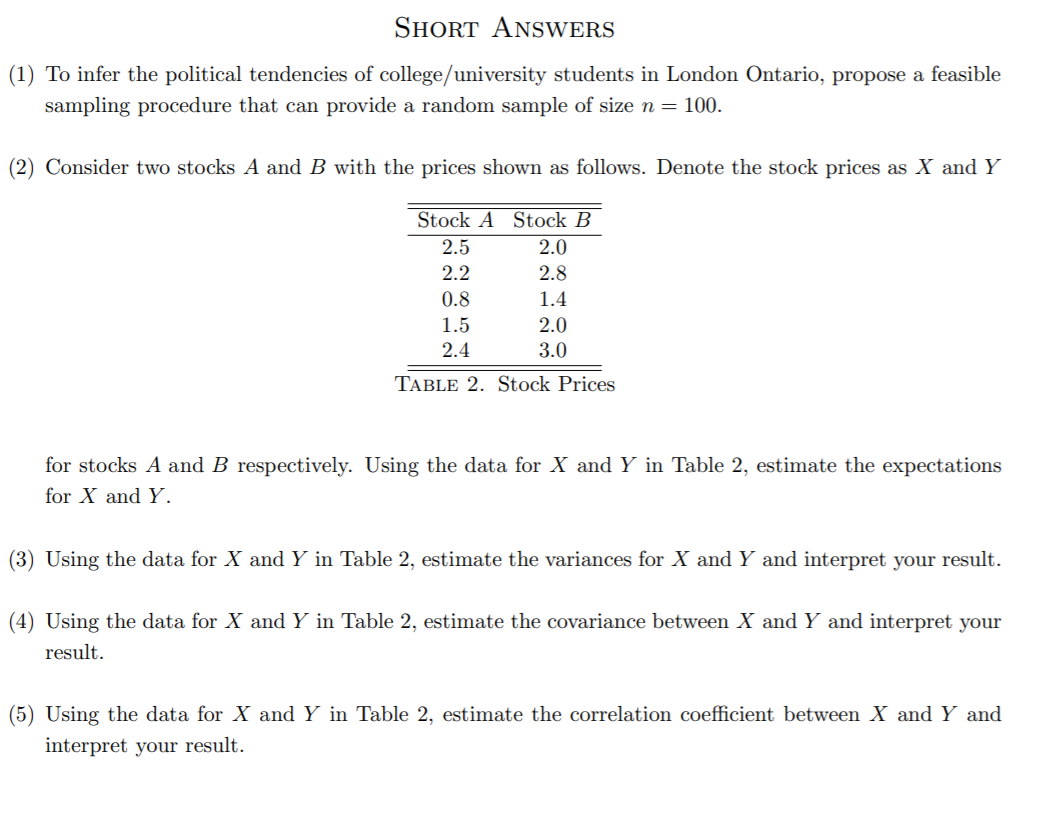 Solved SHORT ANSWERS (1) To Infer The Political Tendencies | Chegg.com