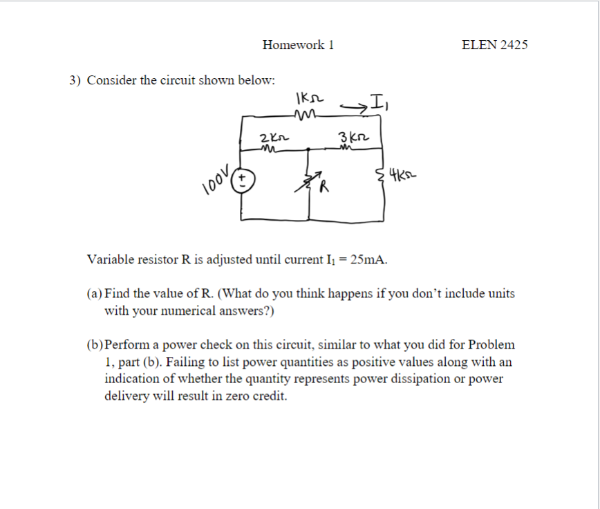 Solved 3) Consider the circuit shown below: Variable | Chegg.com