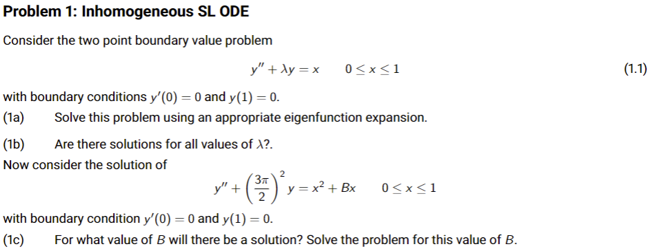 Solved Consider The Two Point Boundary Value Problem | Chegg.com