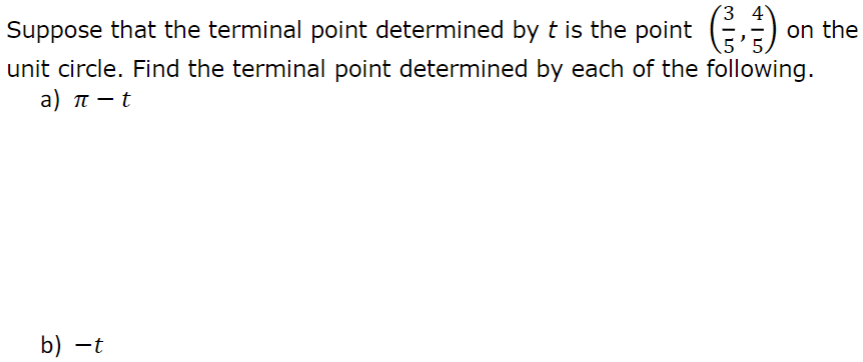 Solved on the Suppose that the terminal point determined by | Chegg.com