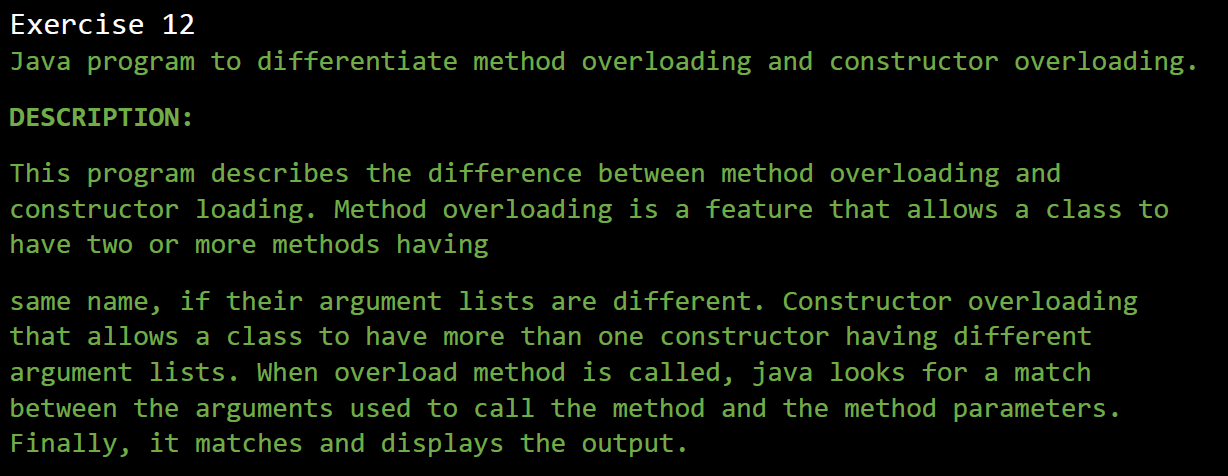 Solved Exercise 11 Write a java program to differentiate | Chegg.com