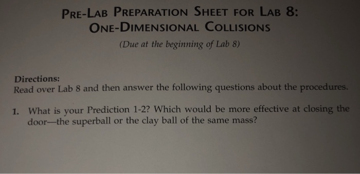 homework for lab 8 one dimensional collisions