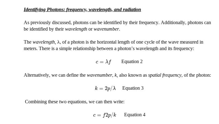 Solved Identifying Photons: frequency, wavelength, and | Chegg.com