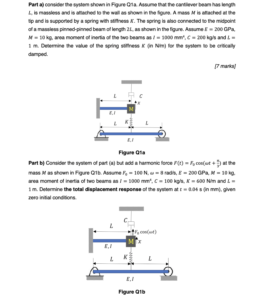 Solved Part a) consider the system shown in Figure Q1a. | Chegg.com