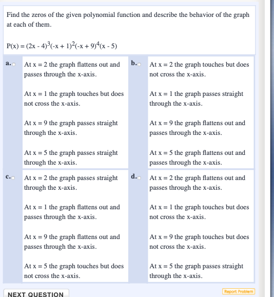 Solved Find the zeros of the given polynomial function and | Chegg.com
