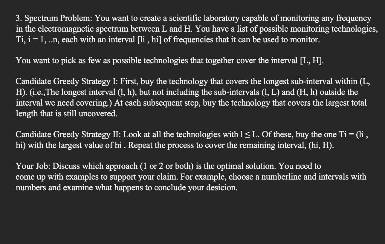 Solved 3. Spectrum Problem: You want to create a scientific | Chegg.com