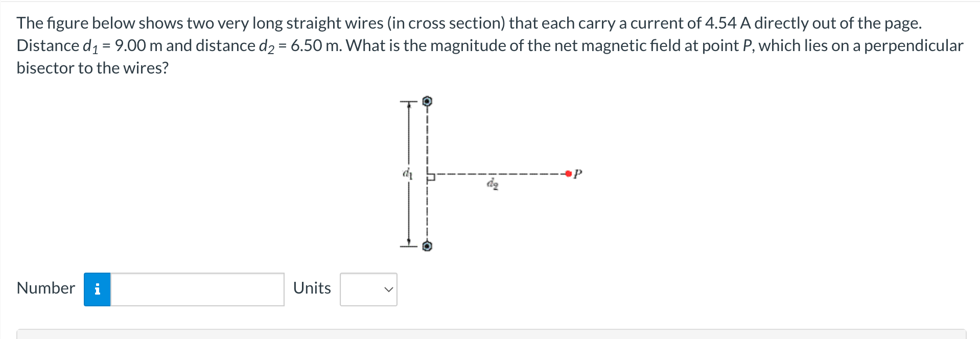 Solved The figure below shows two very long straight wires | Chegg.com