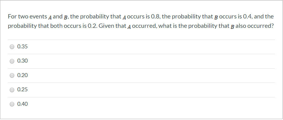 Solved For Two Events A And B, The Probability That A Occurs | Chegg.com