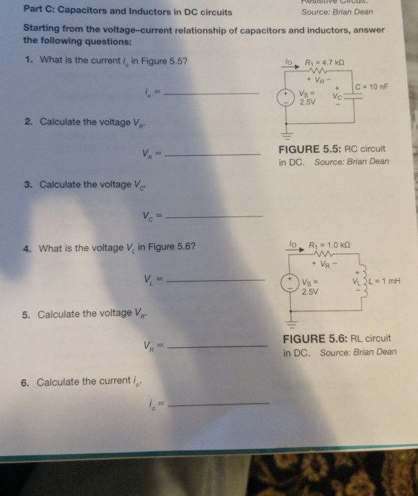 Solved Part C Capacitors and Inductors in DC circuits