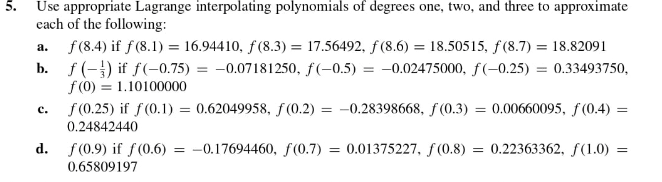 Solved 7 A The Data For Exercise 5 Were Generated Using Chegg