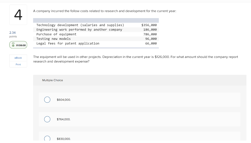 Solved A company incurred the follow costs related to
