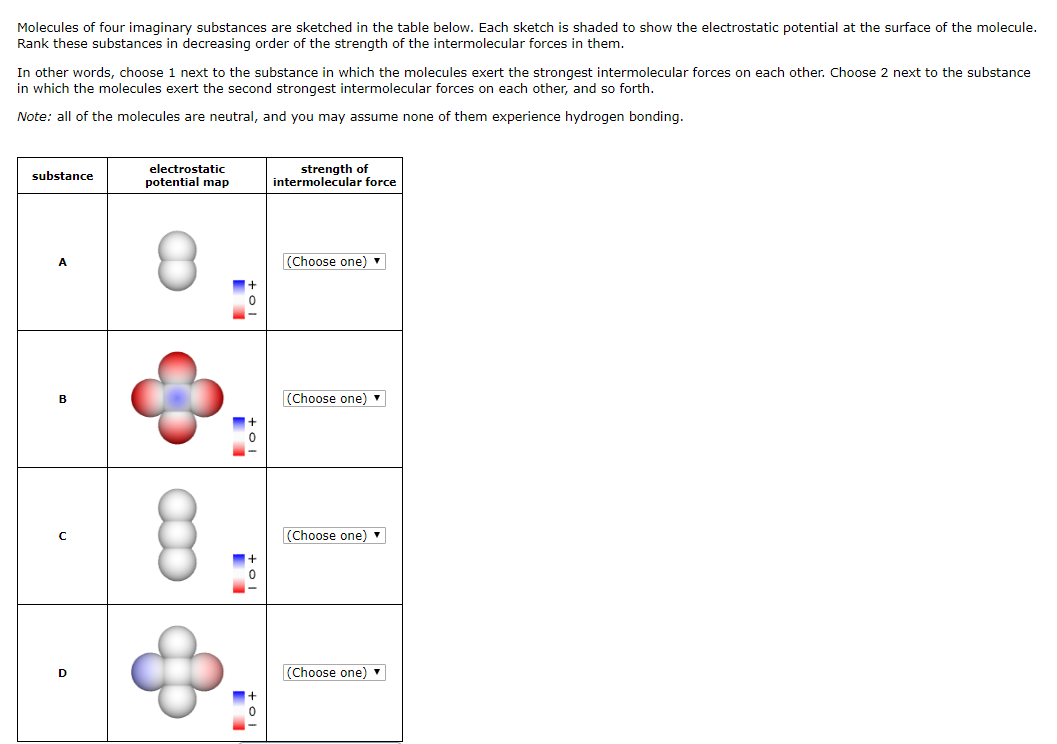 solved-molecules-of-four-imaginary-substances-are-sketched-chegg