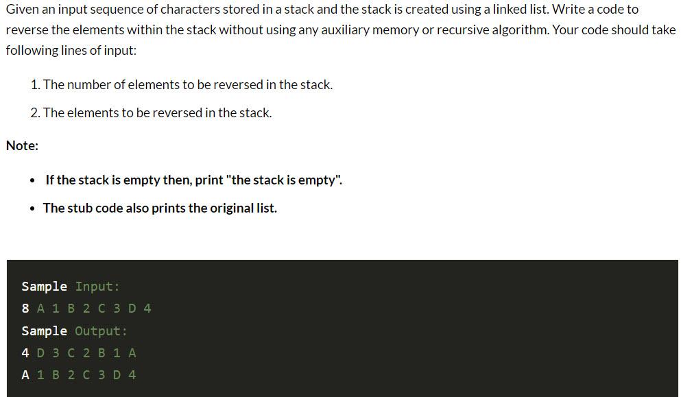 Given an input sequence of characters stored in a | Chegg.com