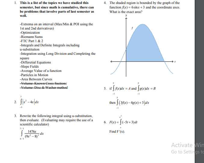 Solved Can someone do the problems on this study guide with | Chegg.com