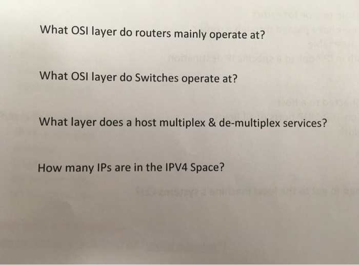 Solved What OSl layer do routers mainly operate at? What OSI