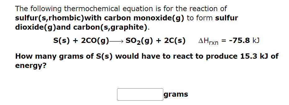 Solved The following thermochemical equation is for the | Chegg.com