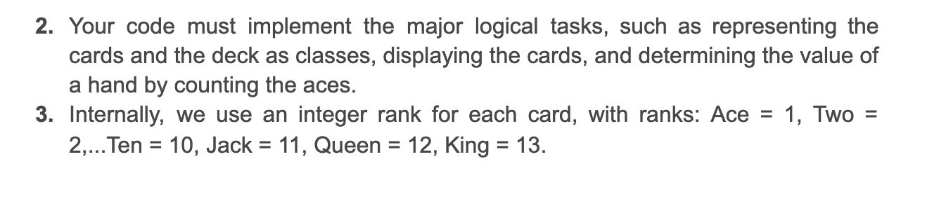 Solved using python, you implement a simple card game. | Chegg.com