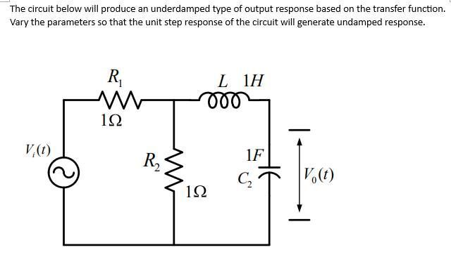 Solved The circuit below will produce an underdamped type of | Chegg.com