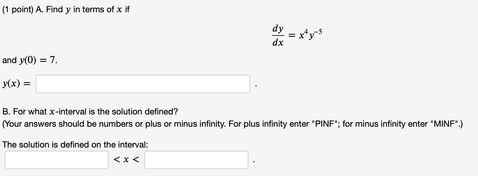 A Find 𝑦y In Terms Of 𝑥x If Chegg Com