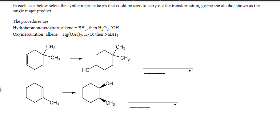 Solved In each case below select the synthetic procedures | Chegg.com