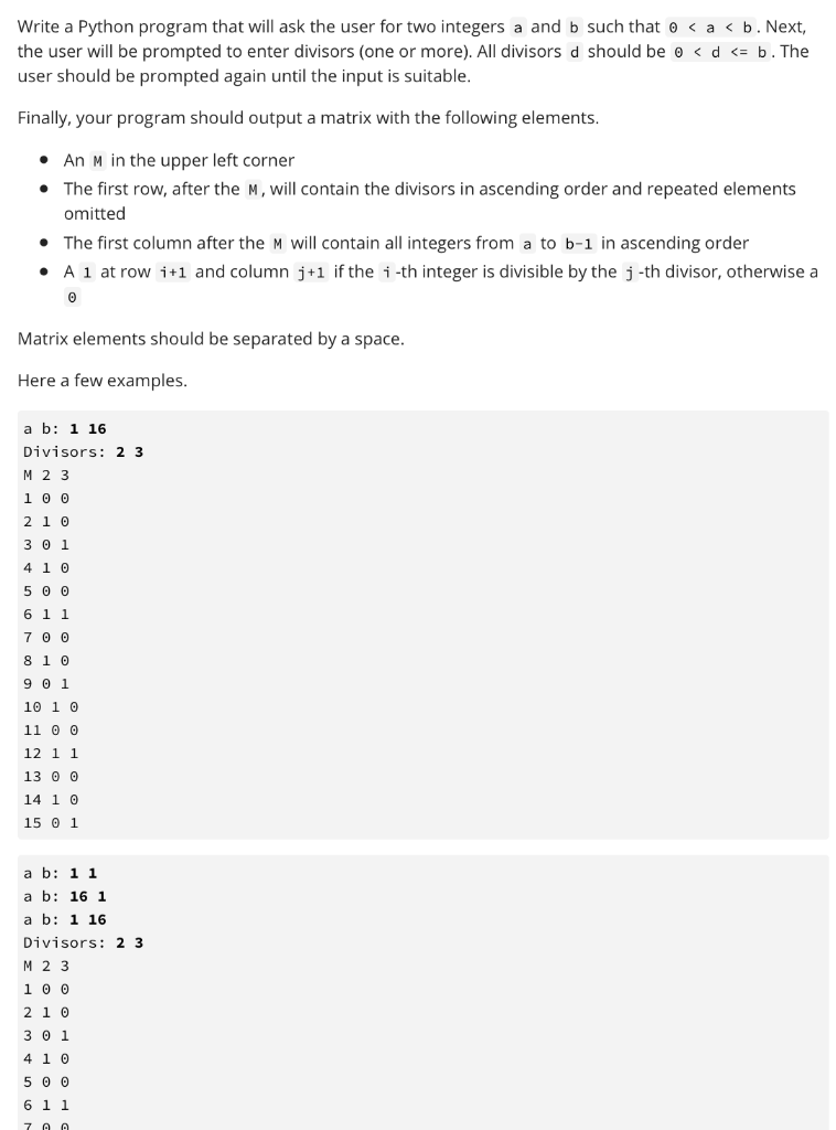 Write a Python program that will ask the user for two | Chegg.com