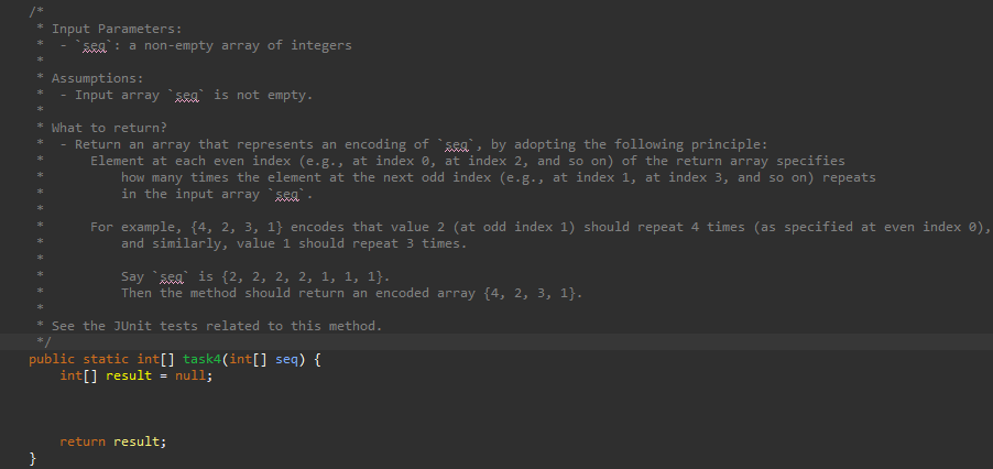 Coded in Java Please and Thank You! public static | Chegg.com