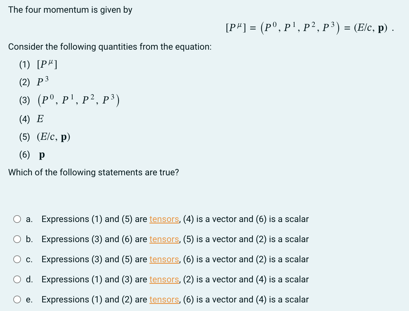 Solved The Four Momentum Is Given By | Chegg.com