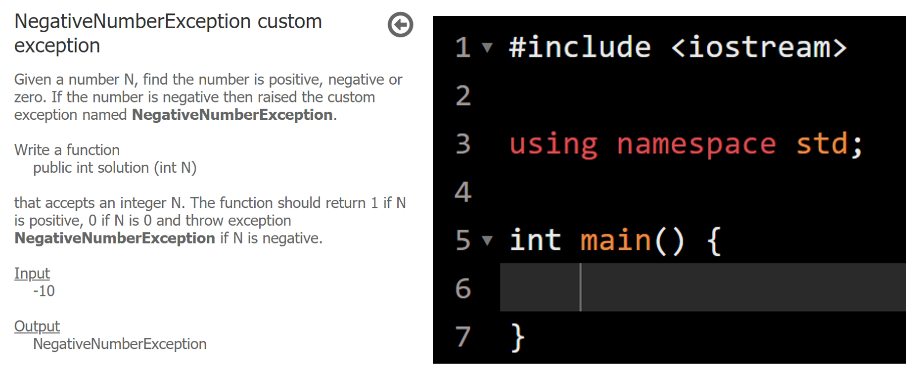 Solved NegativeNumberException custom exception 1 #include | Chegg.com