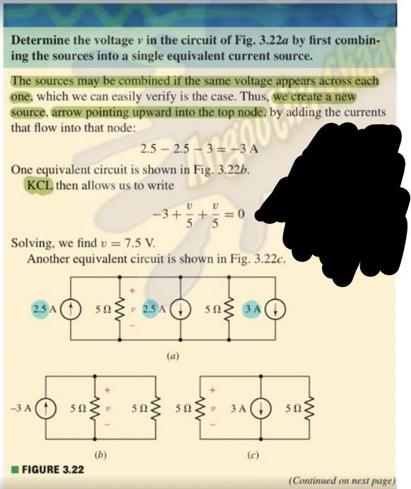 Solved Determine The Voltage V In The Circuit Of Fig. 3.22a | Chegg.com