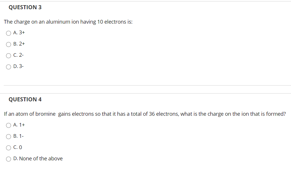 Solved QUESTION 1 Select all that are true. A. Bromine is