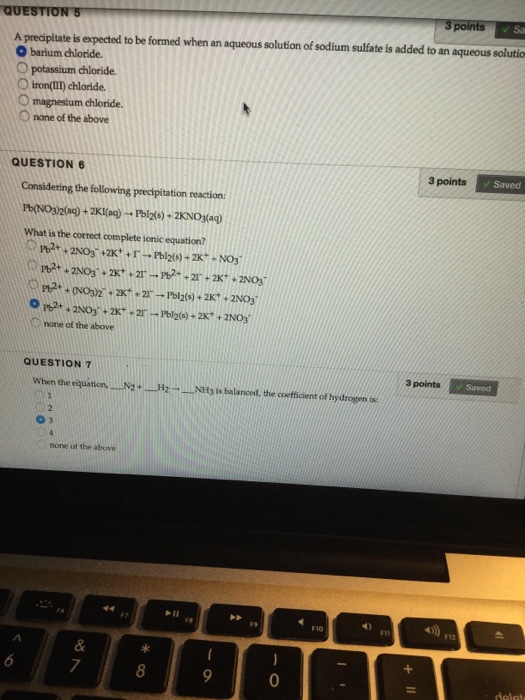 Solved A precipitate is expected to be formed when an