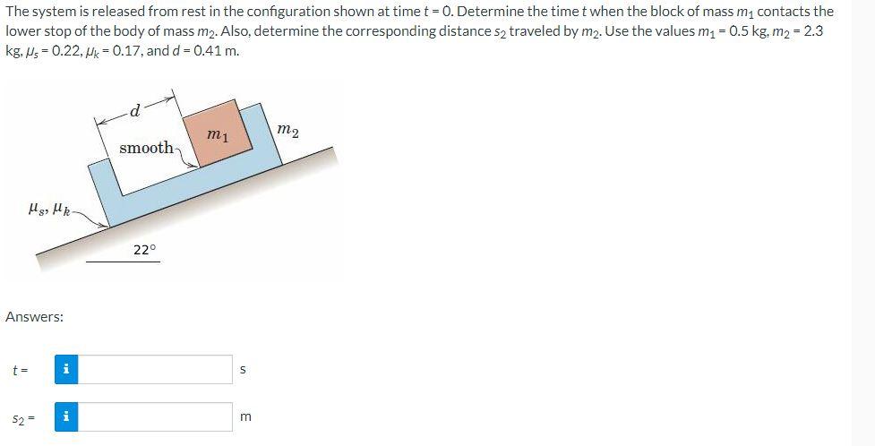 Solved The system is released from rest in the configuration | Chegg.com