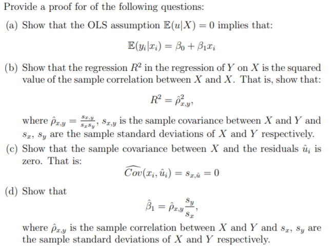 Provide A Proof For Of The Following Questions A Chegg Com