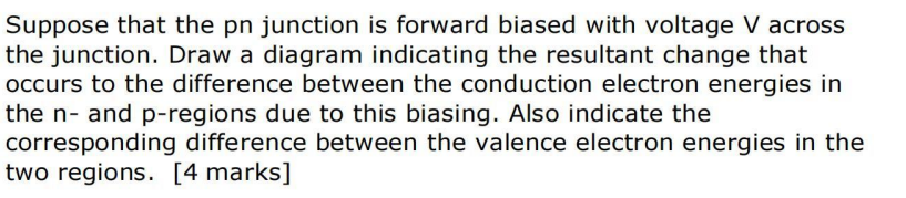 Solved Suppose that the pn junction is forward biased with | Chegg.com