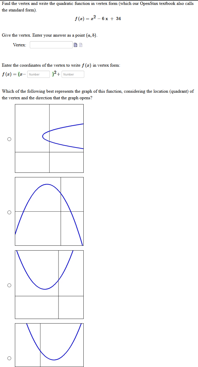 How To Write F X In Vertex Form