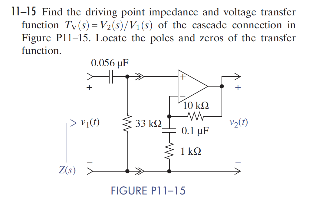 Solved 11-15 Find the driving point impedance and voltage | Chegg.com
